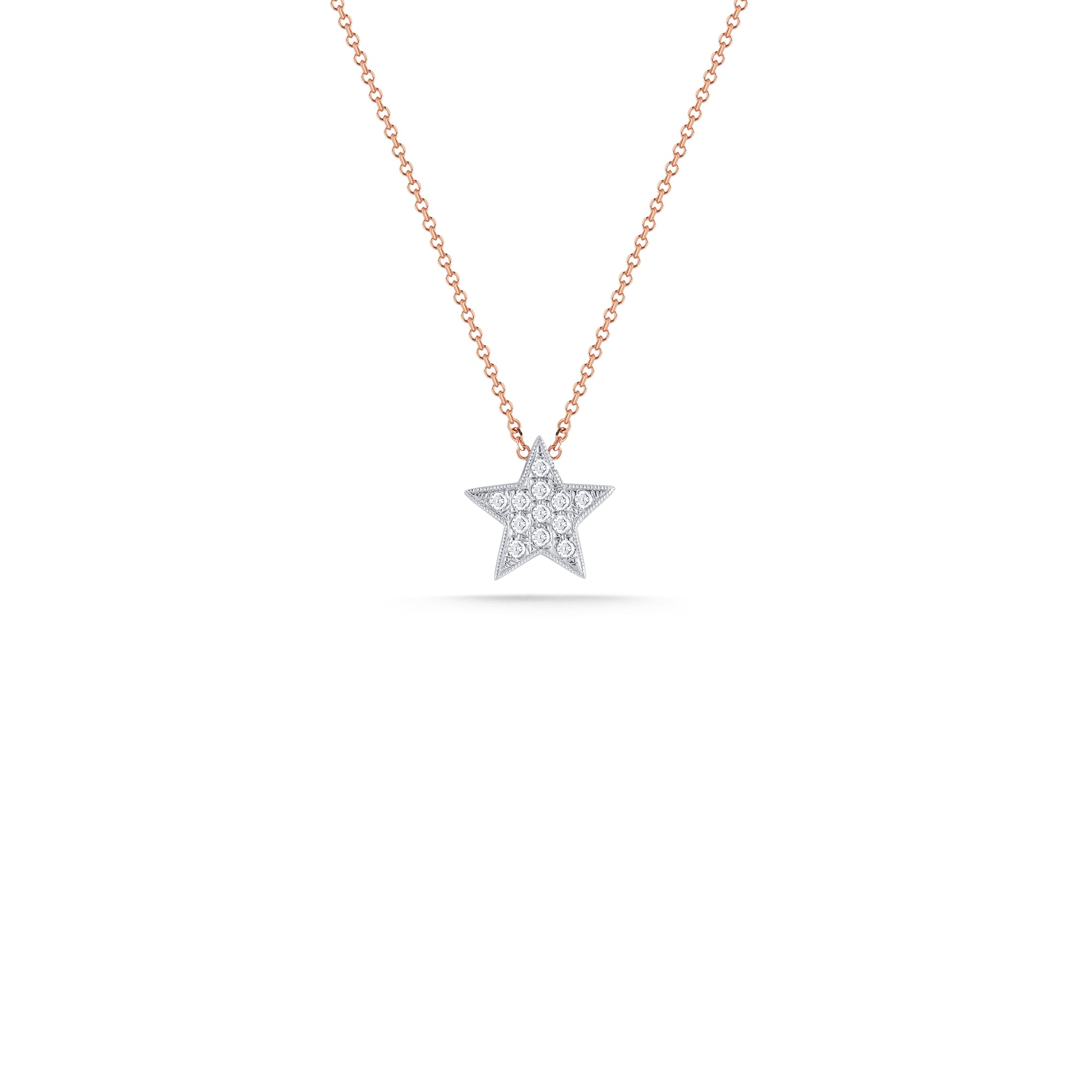 Diamond star shops necklace white gold