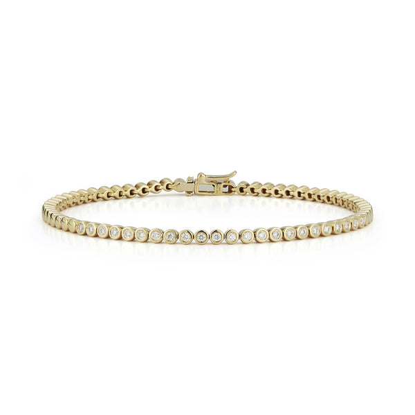 Yellow Gold-1^Diamond Tennis Bracelets: Lulu Jack Bezel Tennis Bracelet in Yellow Gold