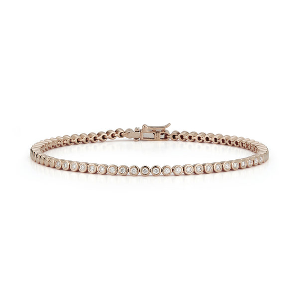 Rose Gold-1^Diamond Tennis Bracelets: Lulu Jack Bezel Tennis Bracelet in Rose Gold