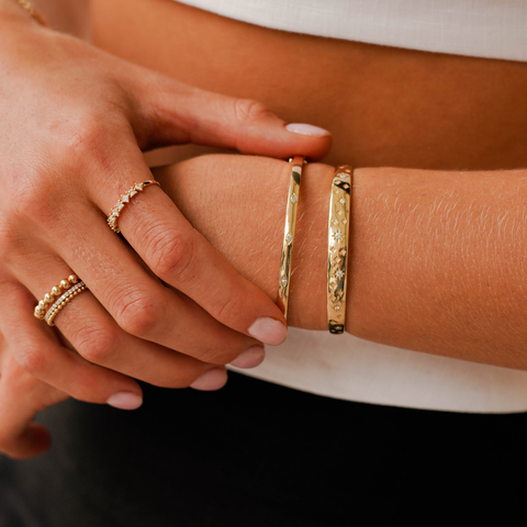 White Gold-2^Diamond Cuff Bracelets: Cynthia Rose Starburst Cuff Bracelet in White Gold