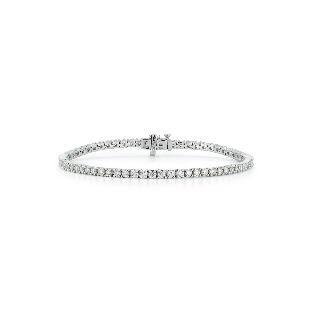 White Gold-1^Diamond Tennis Bracelet: DRD 3.00 Ct. Total Weight Tennis Bracelet in White Gold