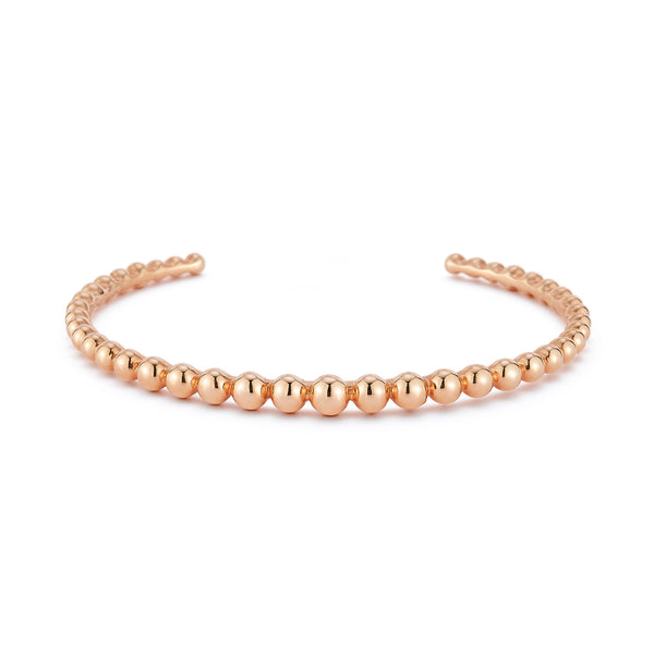 Rose Gold-1^Gold Cuff Bracelets: Poppy Rae Graduating Pebble Cuff in Rose Gold