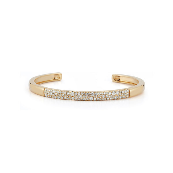 Yellow Gold-1^Diamond Cuff Bracelets: Sylvie Rose Large Diamond Cuff in Yellow Gold