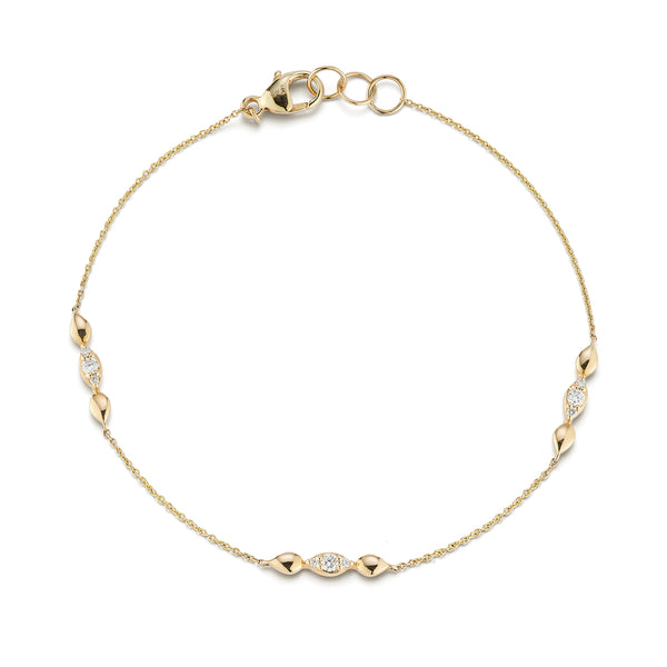 Yellow Gold-1^Diamond Station Bracelets: Sophia Ryan Marquise Trio Station Bracelet in Yellow Gold