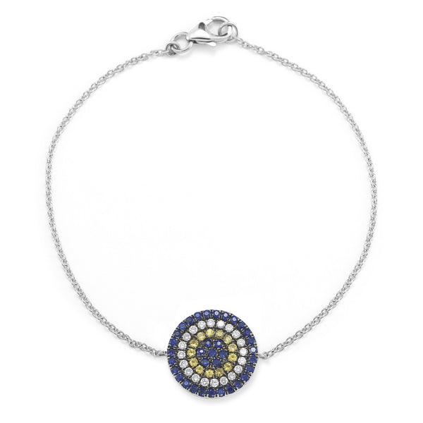 White Gold,Blue Sapphire^1 Evil Eye Bracelets: Carly Michelle Evil Eye Diamond Bracelet