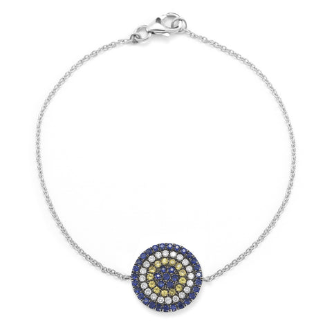 White Gold,Blue Sapphire^1 Evil Eye Bracelets: Carly Michelle Evil Eye Diamond Bracelet