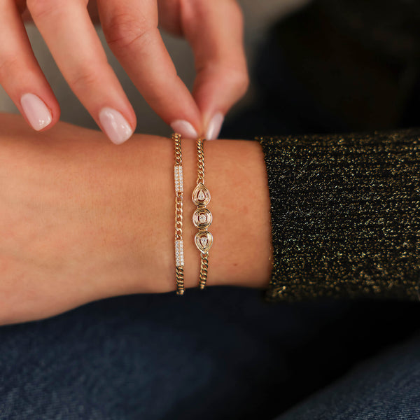 Yellow Gold^2-Gold Designer Bracelets: Nana Bernice Cuban Chain Bracelet in Yellow Gold