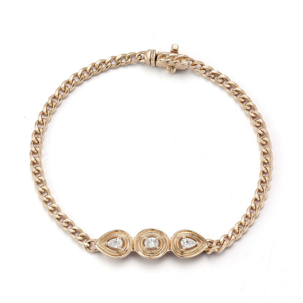 Rose Gold^1-Gold Designer Bracelets: Nana Bernice Cuban Chain Bracelet in Rose Gold