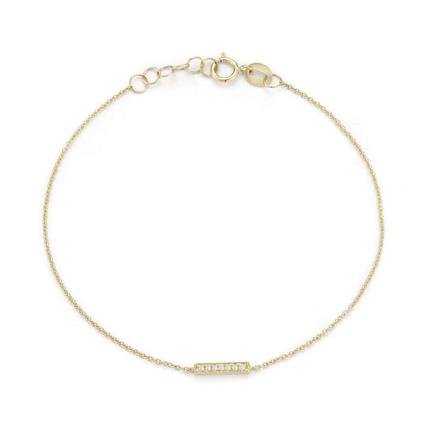 Yellow Gold-1^Unique Diamond Bracelets: Sylvie Rose Diamond Single Bar Bracelet in Yellow Gold