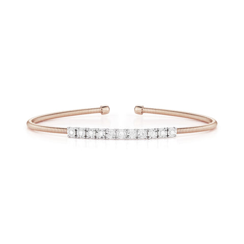 Rose Gold-1^Diamond Cuff Bracelets: Ava Bea Flexi Cuff in Rose Gold