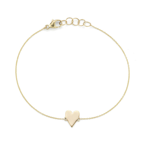 Yellow Gold-1^Heart Bracelets: DRD Heart Bracelet in Yellow Gold