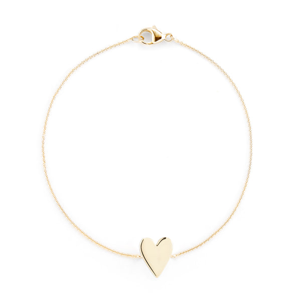 Yellow Gold-1^Heart Bracelets: DRD Heart Bracelet in Yellow Gold Thumbnail-only