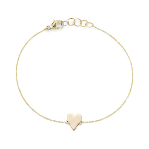 Yellow Gold-1^Heart Bracelets: DRD Heart Bracelet in Yellow Gold