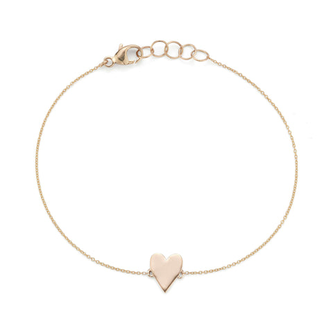 Rose Gold-1^Heart Bracelets: DRD Heart Bracelet in Rose Gold