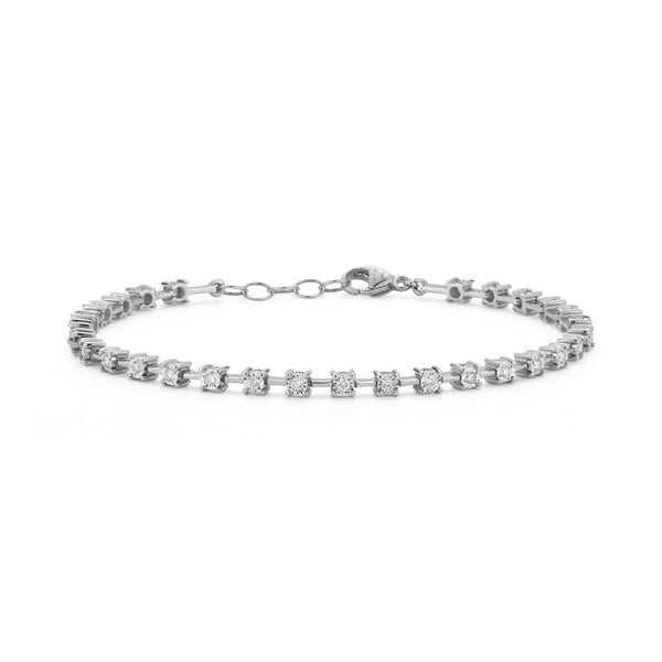 White Gold-1^Ava Bea Interval Diamond Tennis Bracelet in White Gold Thumbnail-only