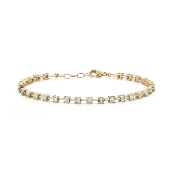 Yellow Gold-1^Ava Bea Interval Diamond Tennis Bracelet in Yellow Gold Thumbnail-only