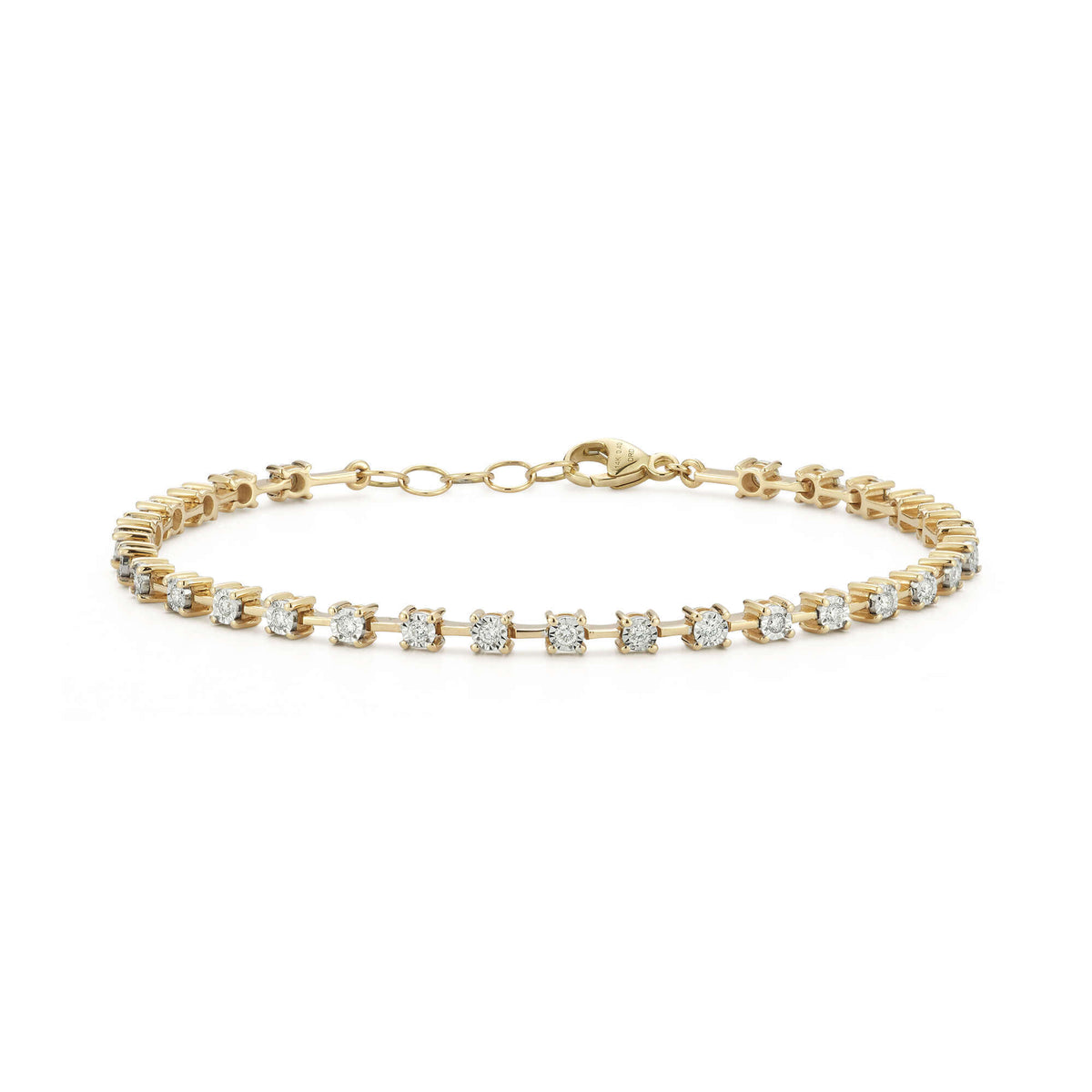 Yellow Gold-1^Ava Bea Interval Diamond Tennis Bracelet in Yellow Gold