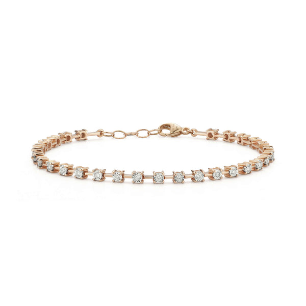 Rose Gold-1^Ava Bea Interval Diamond Tennis Bracelet in Rose Gold Thumbnail-only