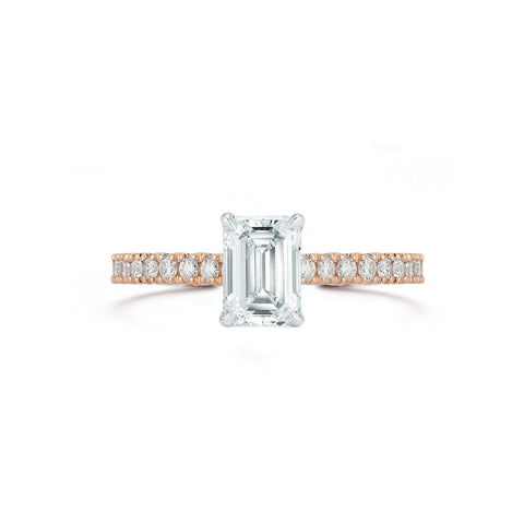 Rose Gold-1^Diamond Engagement Ring: The Emerald Pavé Solitaire Rose Gold