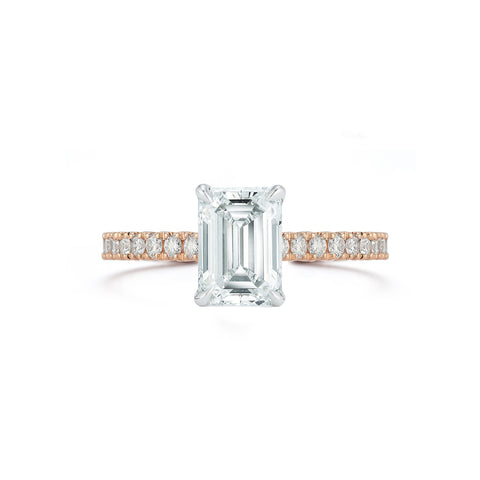 Rose Gold-1^Diamond Engagement Ring: The Emerald Pavé Solitaire Rose Gold