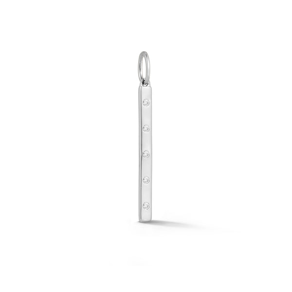 White Gold-1^Designer Diamond Necklaces: Zoe Louise Interval Charm in White Gold