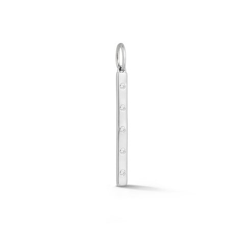 White Gold-1^Designer Diamond Necklaces: Zoe Louise Interval Charm in White Gold