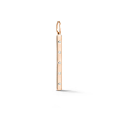 Rose Gold-1^Designer Diamond Necklaces: Zoe Louise Interval Charm in Rose Gold