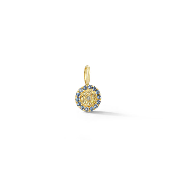 Yellow Gold,Blue Sapphire-1^Charms: Carly Michelle Mini Evil Eye Charm