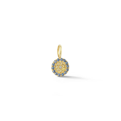 Yellow Gold,Blue Sapphire-1^Charms: Carly Michelle Mini Evil Eye Charm