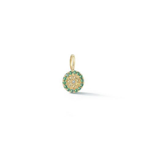 Yellow Gold,Emerald-1^Charms: Carly Michelle Mini Evil Eye Charm