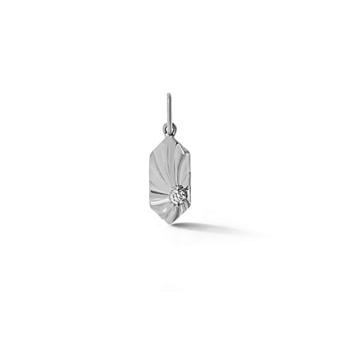 White Gold-1^Spiral Tag Charm in White Gold