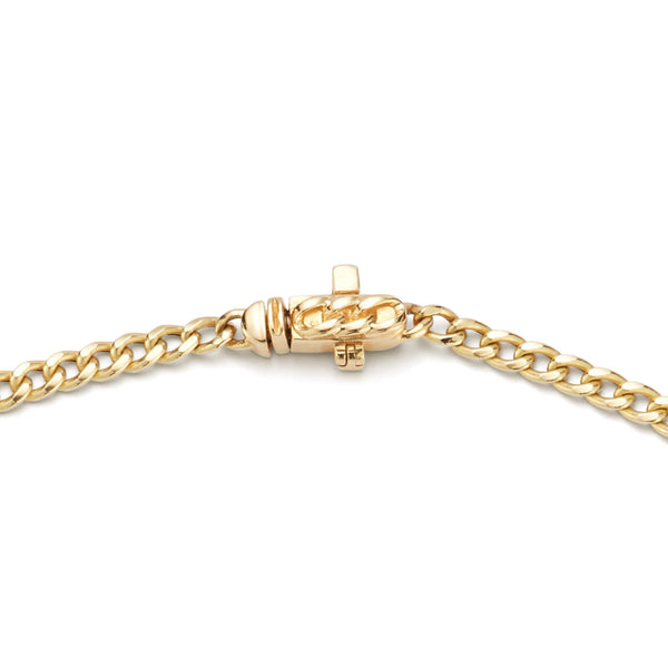 Yellow Gold-1^Diamond Bar Necklaces: Lauren Joy Cuban Chain Necklace in Yellow Gold