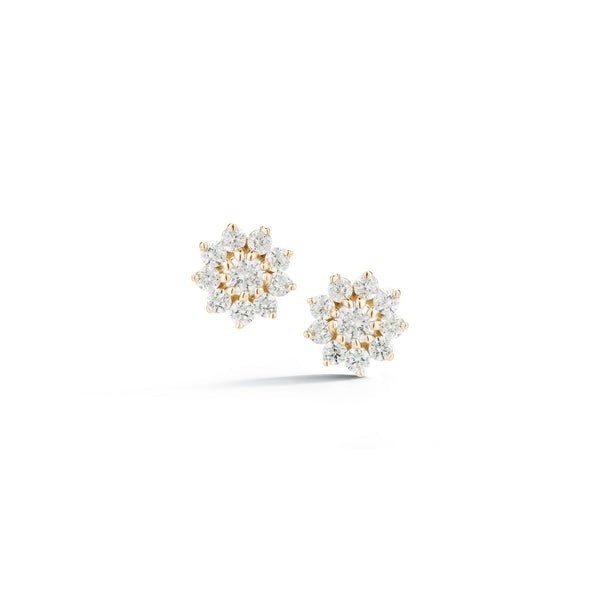 Yellow Gold-1^Designer Stud Earrings: Jennifer Yamina Pointed Flower Studs in Yellow Gold