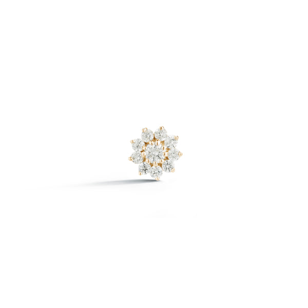 Yellow Gold-1^Single Stud Earrings: Jennifer Yamina Single Pointed Flower Stud in Yellow Gold