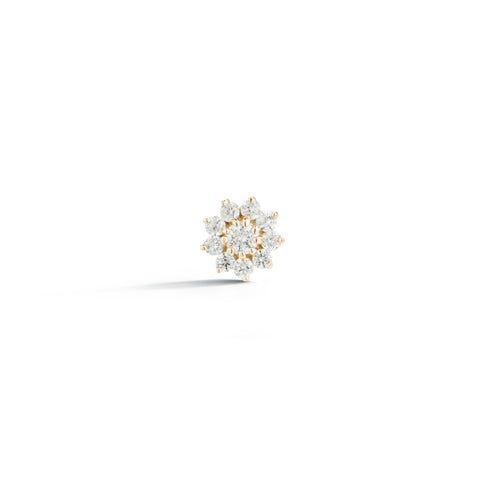 Yellow Gold-1^Single Stud Earrings: Jennifer Yamina Single Pointed Flower Stud in Yellow Gold