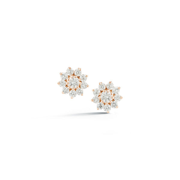 Rose Gold-1^Designer Stud Earrings: Jennifer Yamina Pointed Flower Studs in Rose Gold