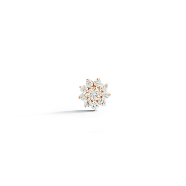 Rose Gold-1^Single Stud Earrings: Jennifer Yamina Single Pointed Flower Stud in Rose Gold 