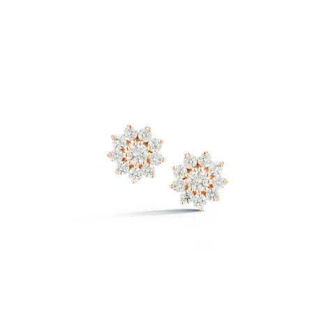 Rose Gold-1^Designer Stud Earrings: Jennifer Yamina Pointed Flower Studs in Rose Gold