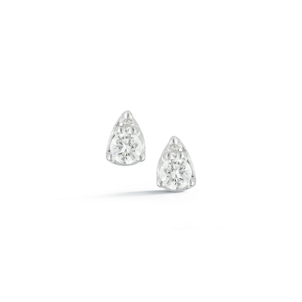 White Gold-1^Teardrop Diamond Earrings: Sophia Ryan Petite Teardrop Studs in White Gold