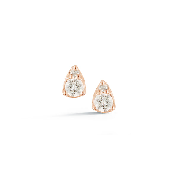 Rose Gold-1^Teardrop Diamond Earrings: Sophia Ryan Petite Teardrop Studs in Rose Gold