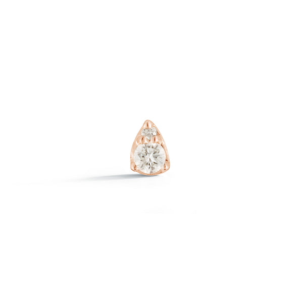 Rose Gold-1^Teardrop Diamond Earrings: Sophia Ryan Single Petite Teardrop Stud in Rose Gold