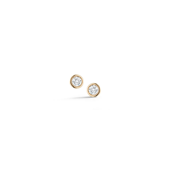 Yellow Gold-1^Designer Stud Earrings: Lulu Jack Single Bezel Diamond Studs in 14K Yellow Gold