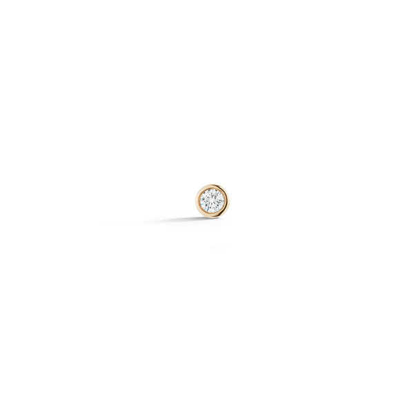 Yellow Gold-1^Single Stud Earrings: Lulu Jack Single Bezel Diamond Stud in Yellow Gold