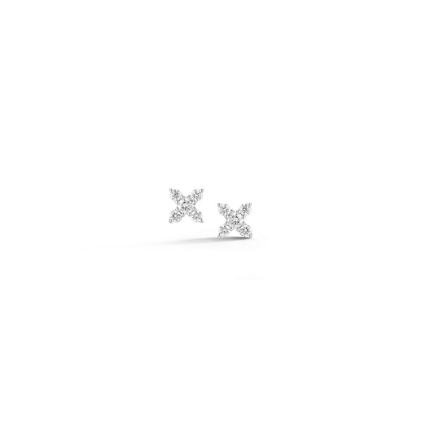 White Gold-1^Designer Stud Earrings: Ava Bea X Studs in White Gold Thumbnail-only