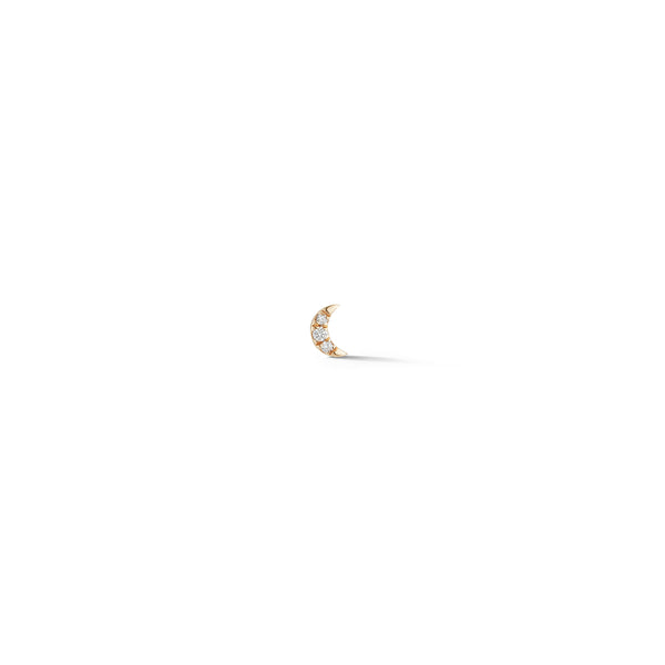 Yellow Gold-1^Single Stud Earrings: Mini Crescent Moon Single Stud in Yellow Gold Thumbnail-only