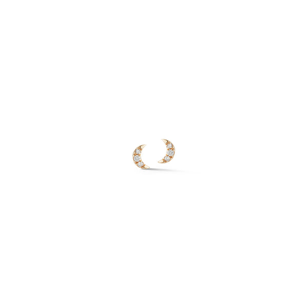 Yellow Gold-1^Designer Stud Earrings: Mini Crescent Moon Studs in Yellow Gold Thumbnail-only