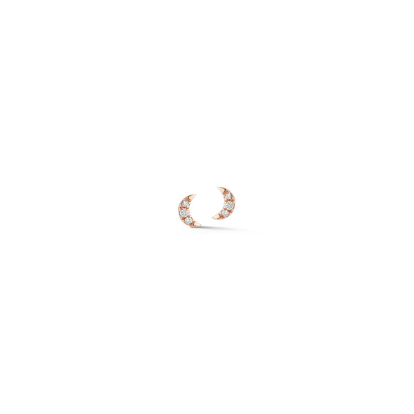 Rose Gold-1^Designer Stud Earrings: Mini Crescent Moon Studs in Rose Gold Thumbnail-only