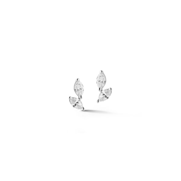 White Gold-1^Designer Stud Earrings: Alexa Jordyn Marquise Diamond Drift Studs in White Gold