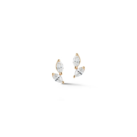 Yellow Gold-1^Designer Stud Earrings: Alexa Jordyn Marquise Diamond Drift Studs in Yellow Gold