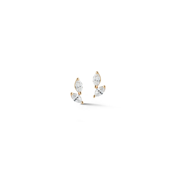 Yellow Gold-1^Designer Stud Earrings: Alexa Jordyn Marquise Diamond Drift Studs in Yellow Gold Thumbnail-only